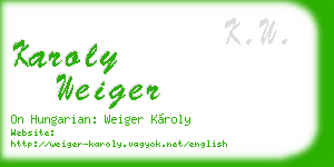 karoly weiger business card
